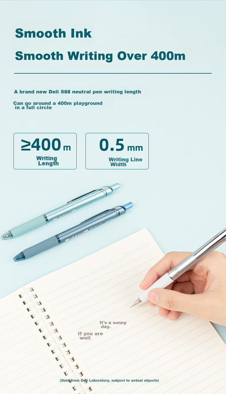 Deli [Drop-Resistant Little Warrior] Quick-Drying Metal Pen Clip Retractable Gel Pen, Student Office Pen, 0.5mm ST Reinforced Needle Tip, 12 Pens/box, Black S88-A 5