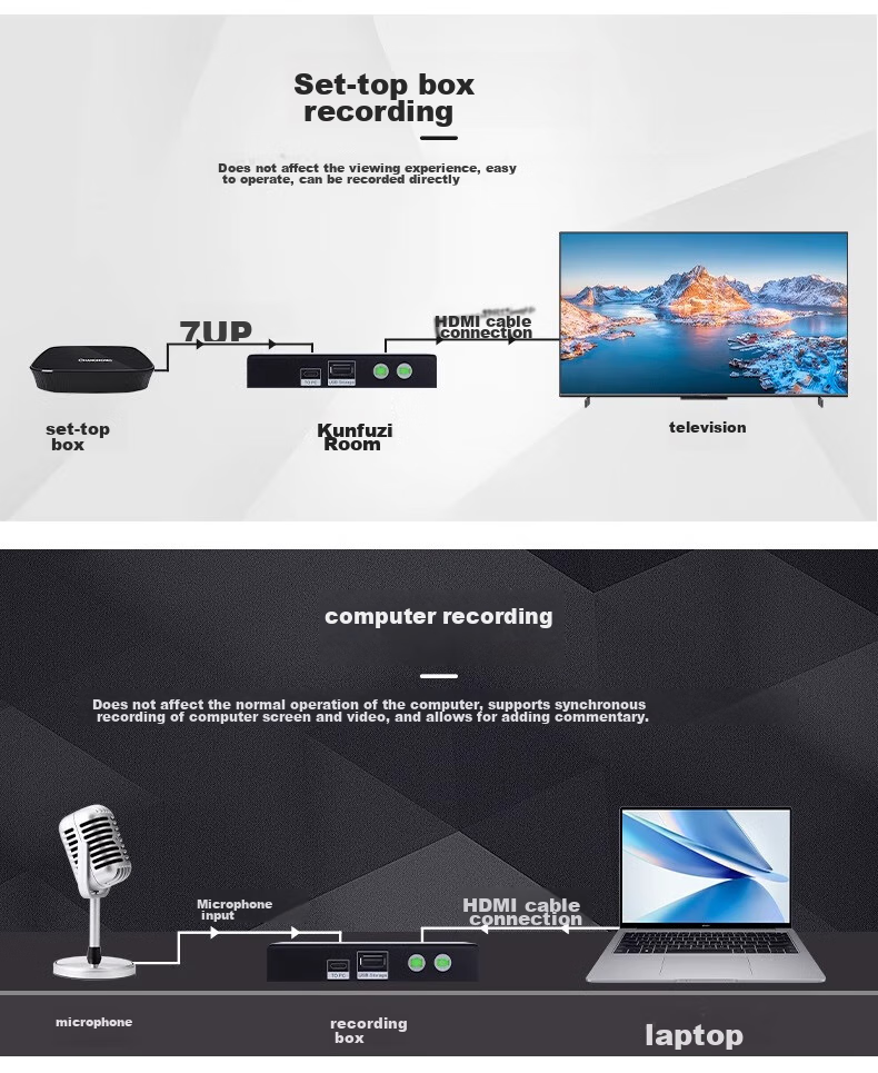 Jiuyinjiushi JS3050 High-Definition 4K Video Capture Recorder HDMI/DVI/VGA Recording Box Encrypted Video Capture Course Tape Computer Screen TV Program Set-Top Box Conference Machine 11
