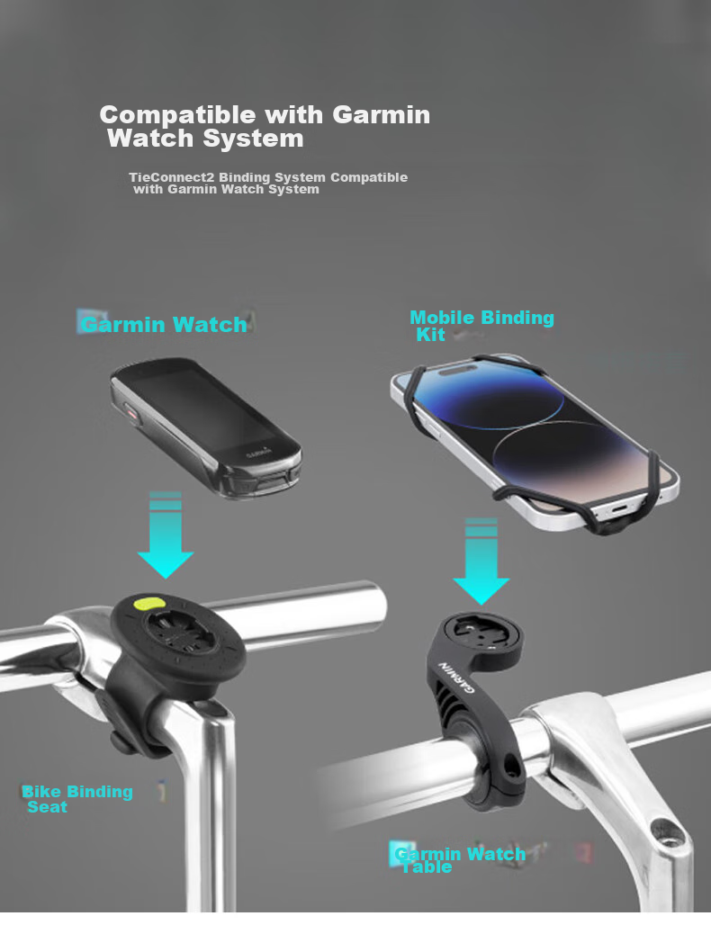 Bone Road Bike Phone Mount, Silicone Shock-Absorbing Quick-Release Cycling Phone Holder, Compatible with Garmin Bike Computer 7