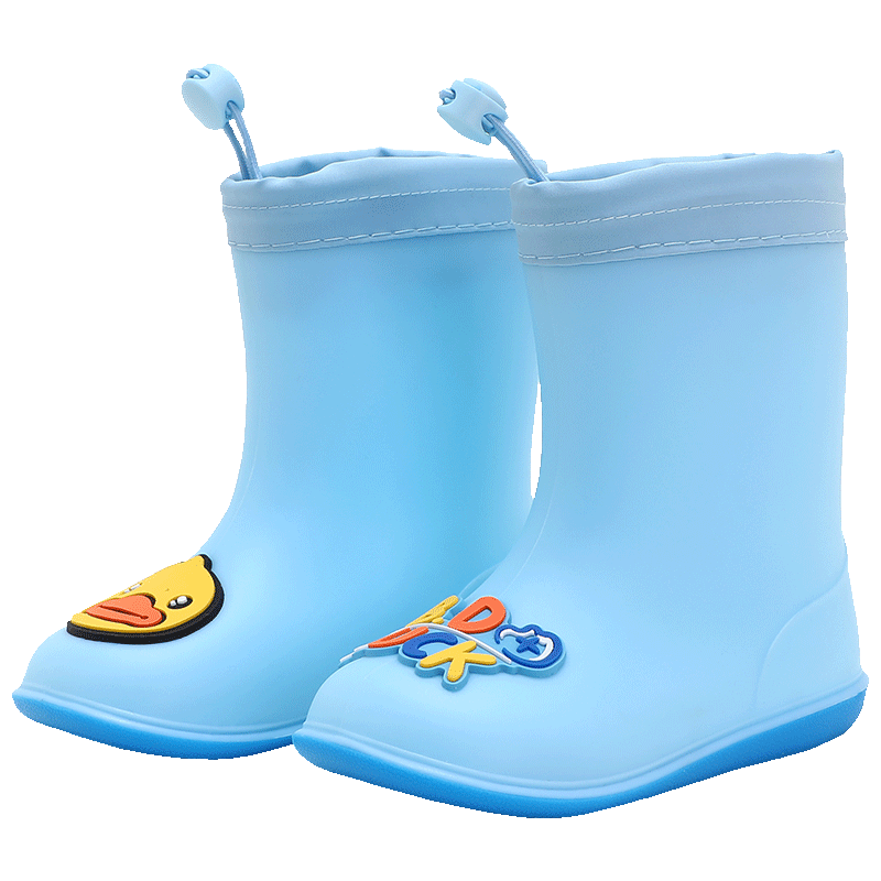B.Duck Children's All-Season Rain Boots, Boys And Girls Toddler Elastic Ankle Boots, Rain Shoes, 5911 Blue, Size 30