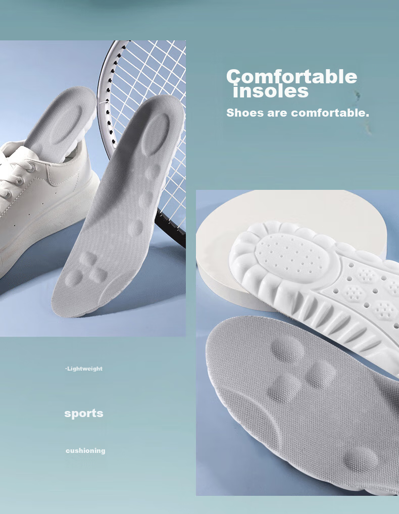 IQGD 2 Pairs of Insoles for Men, Sports Shock-Absorbing Soft Cushioning, Long-Standing Odor-Resistant Breathable Military Training 6039, 2 Pairs Gray, Size 37-38 18
