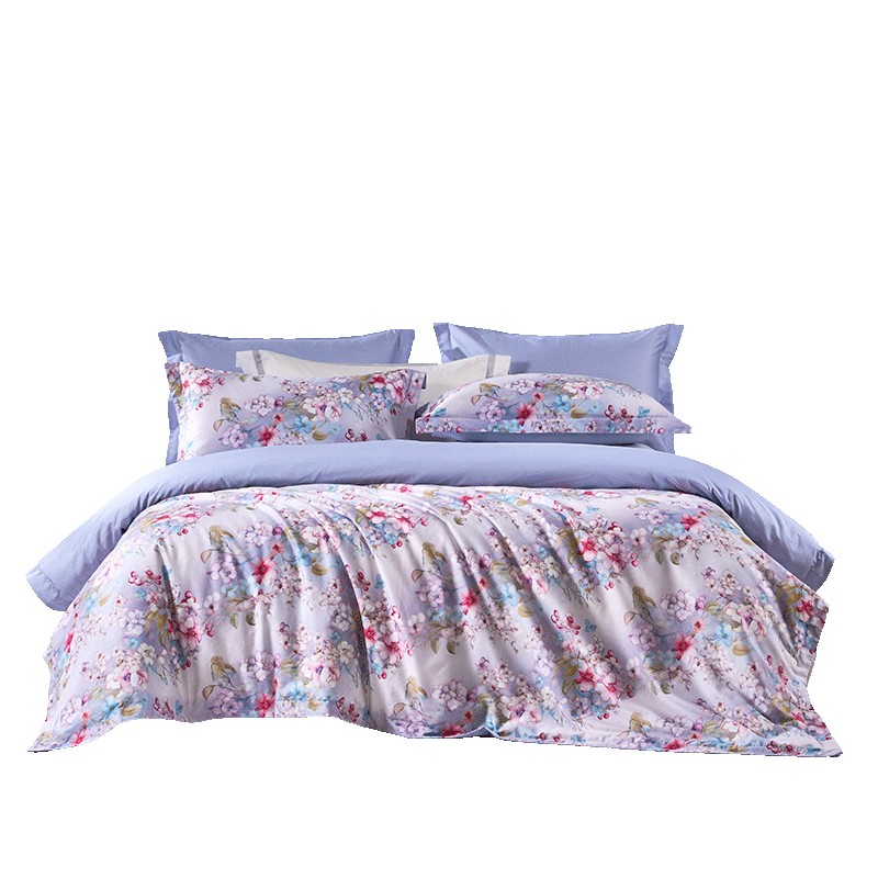 FUANNA Single Duvet Cover, 100% Pure Cotton Duvet Cover, All-Cotton Quilt Cover, Single Student Dormitory, 152*210cm, Purple