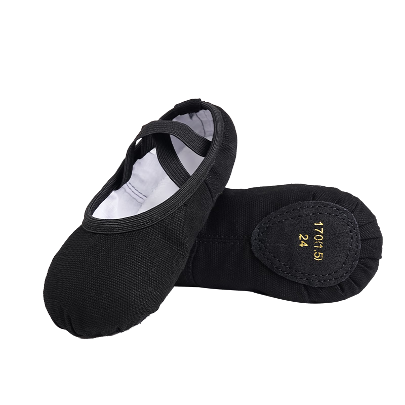 Aiwuge Black Dance Shoes for Boys, Soft-Soled Practice Shoes for Body Movement Training, Children's Ballet Shoes, Cat Paw Dance Shoes, Size 26