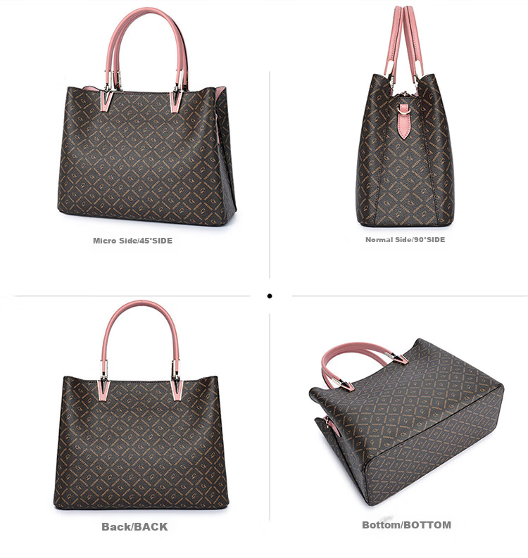 Goldlion Women's Handbag, PVC Printed Tote Bag with Handle, Birthday Gift 14