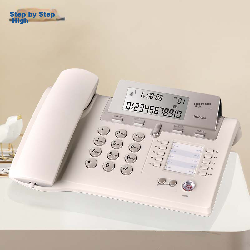 BBK Landline Telephone, Fixed-Line Phone for Office And Home Use, Stylish Lift Screen, 10 Sets of One-Key Dialing, HCD288 Elegant Gray