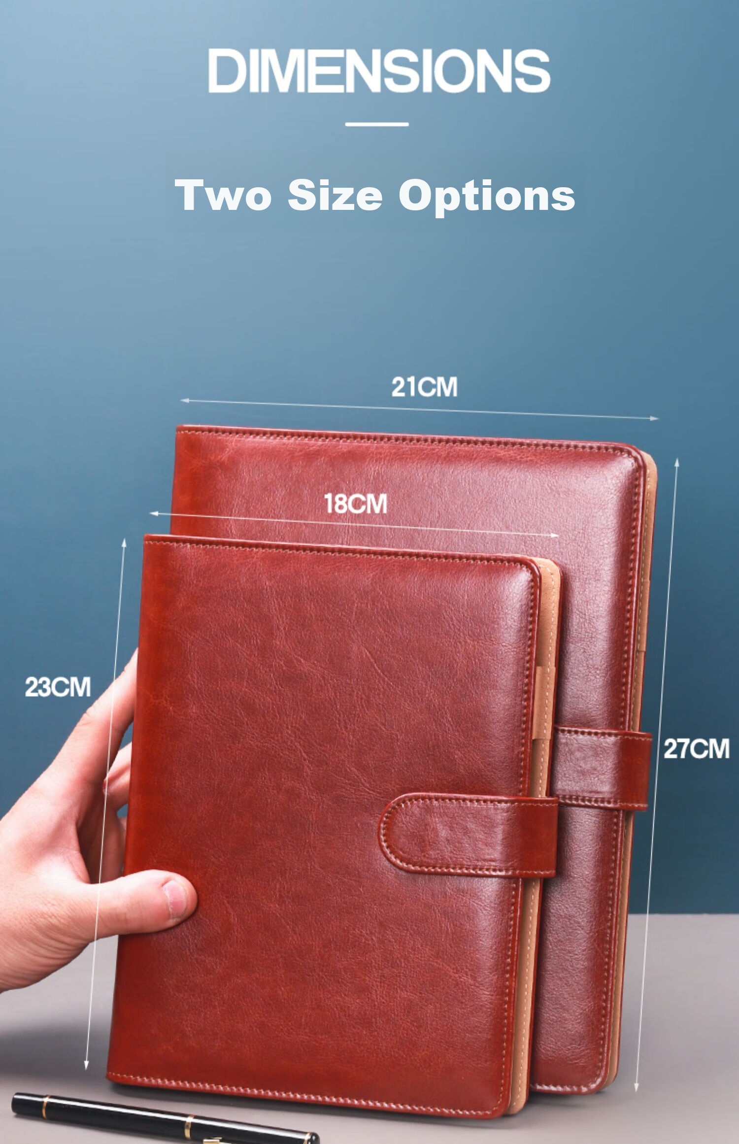 Xuchenwenju Notebook, Loose-Leaf A5 Brown, 6-Ring Binder, Simple Business High-End Leather Cover, with Buckle And Card Slots, Office Meeting Record Book, Detachable, Can Print LOGO 6
