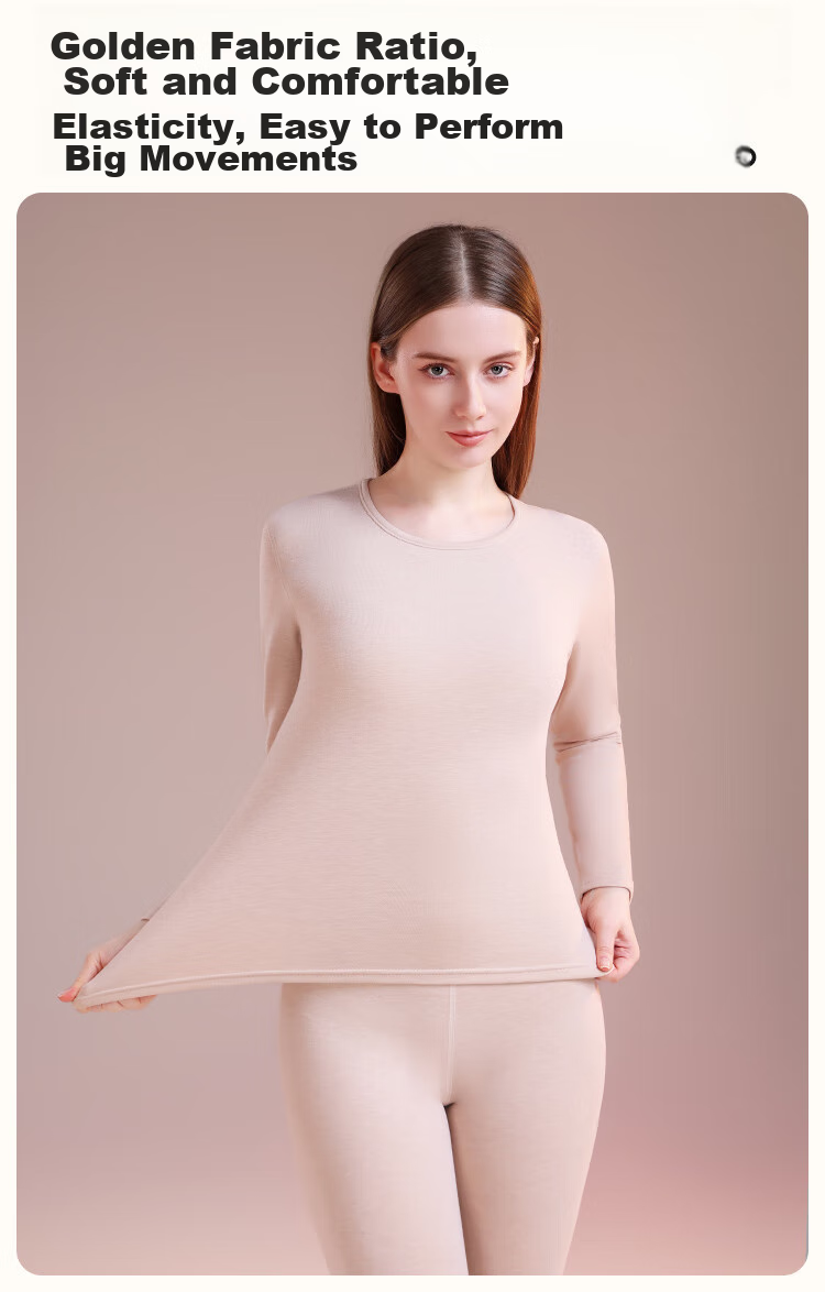 Dushiliren 26 New Thermal Underwear for Women, German Velvet Modal Heat-Generating Cashmere Silk Set, Thickened Autumn Top And Pants, Winter Seaso 15