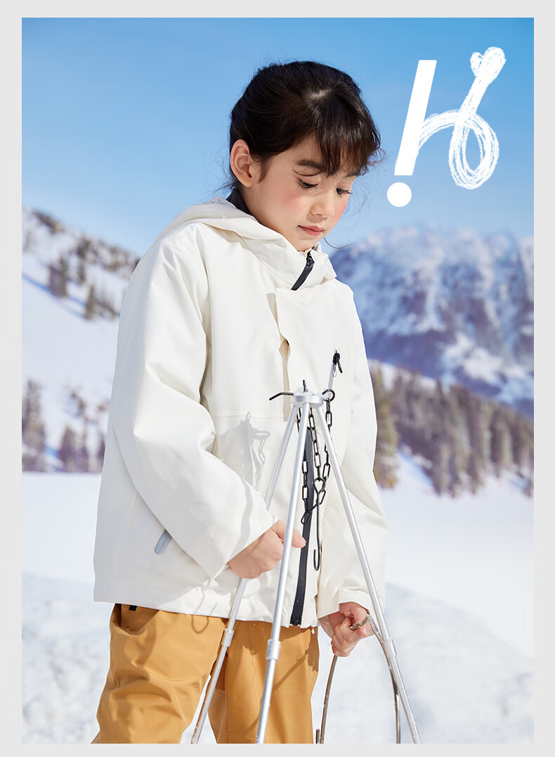 HeyBetter Children's Three-In Fleece Jacket with Inner Liner, Waterproof, Windproof, And Stain-Resistant Autumn And Winter Coat for Temperatures -5° to 15°C 16