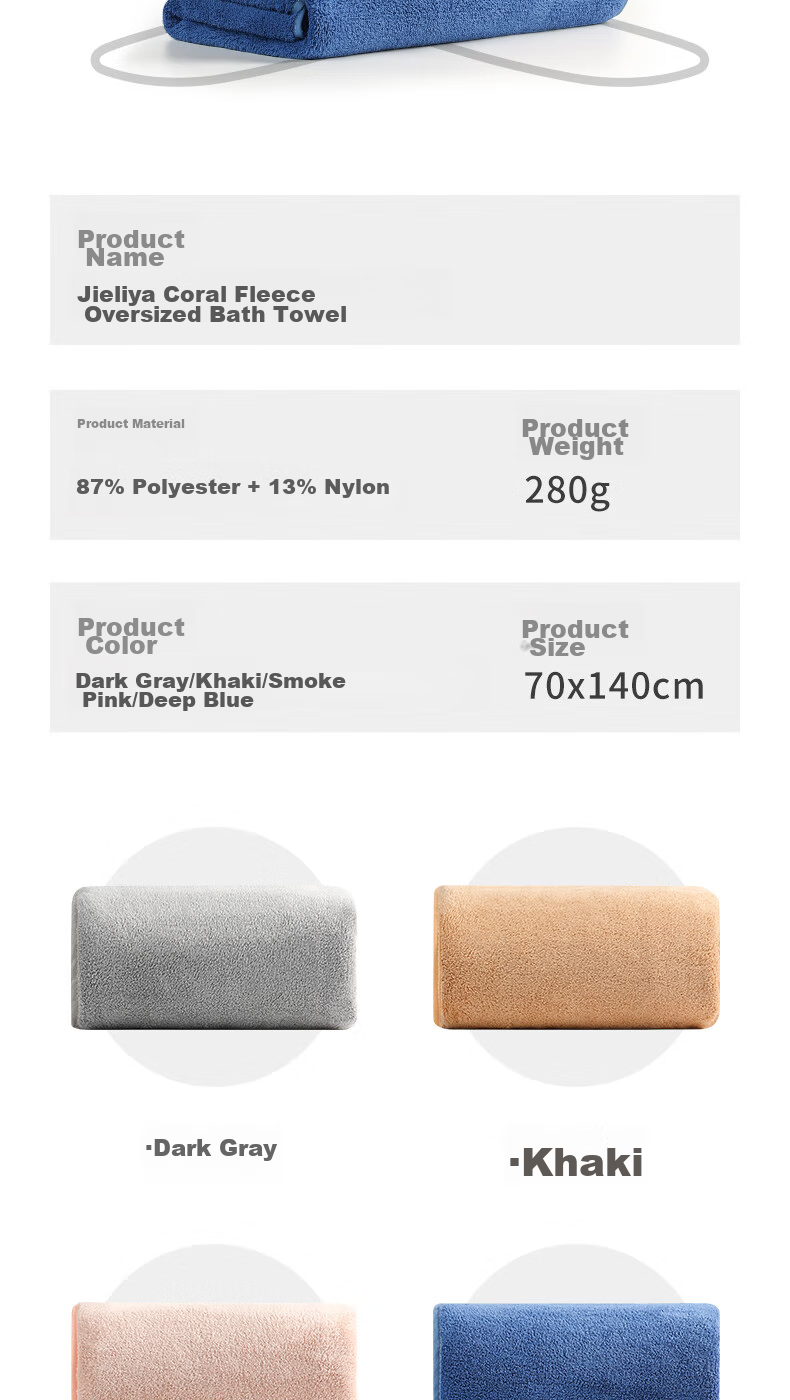Grace Bath Towel for Women, Summer Absorbent Quick-Drying, Home Use Absorbent for Men, Shower Couple Style Adult Wrap Towel, Gray, 70*140cm 4