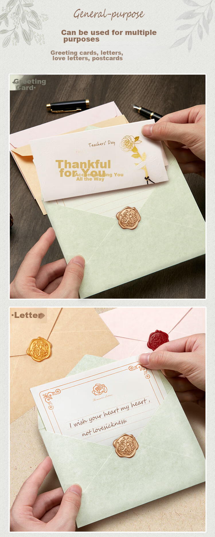 Kingdee Teacher's Day Gift Lambskin Pattern Envelope And Letter Set, Mother's Day Greeting Card, Valentine's Day Birthday Gift, Romantic Love Letter Gift, Exquisite Greeting Card And Letter Paper Set 6