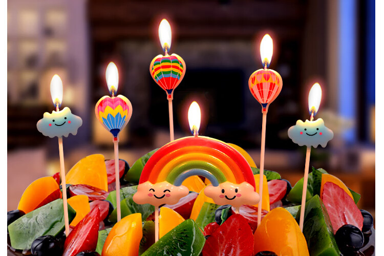 Yanyi Birthday Candles Party Cake Decoration Scene Setup Kids Cartoon Creative Colorful Insert Card Set 7