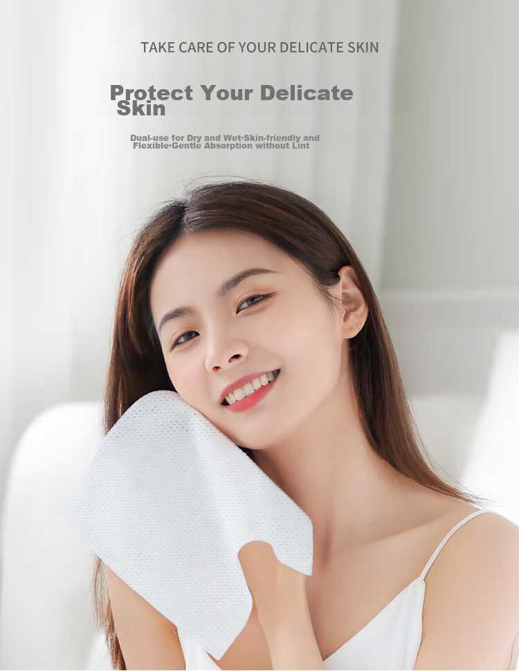 UPLUS Beauty Cotton Soft Facial Cleansing Wipes, 100 Sheets * 3 Packs, Thickened Pearl Texture, Face Wipes, Facial Cleansing Towels 4