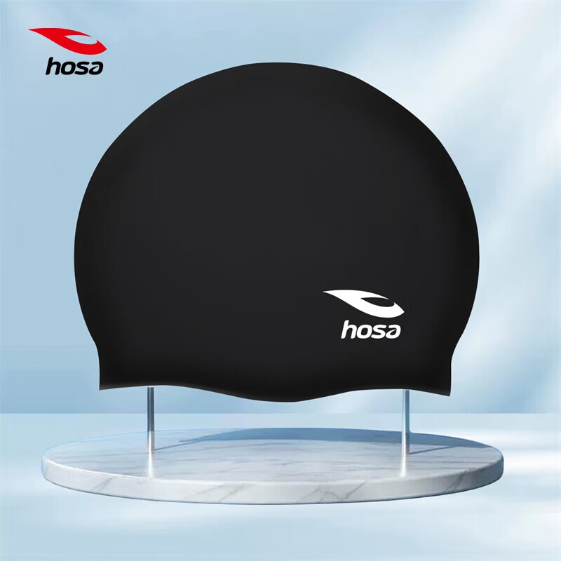 Hosa Unisex Silicone Waterproof Swim Cap High Elastic Comfortable Long Hair Ear Protection Non-Tight Swimming Cap