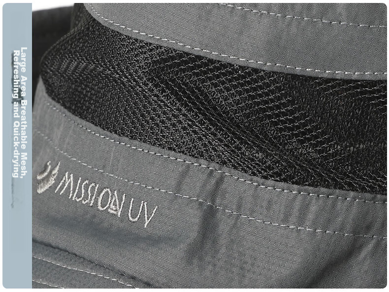 MISSION UV Sun Protection Hat for Men, Wide Brim Fishing Bucket Hat, Hiking Cap, Summer Outdoor UV-Resistant Large-Brimmed Sun Hat 10