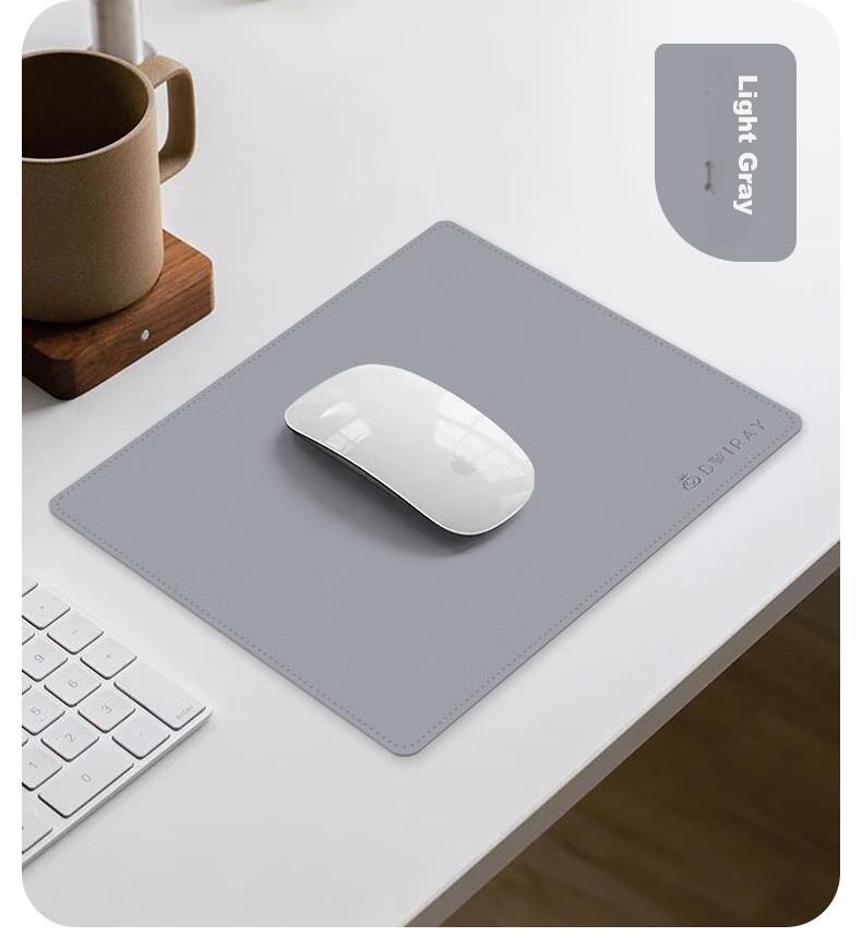 DiyiGongfang Mouse Pad, Small Desk Mat, Laptop Pad, Office Mat, Gaming Mouse Pad, Portable Desktop Pad, Writing Pad, Leather Stitched Round (Diameter 210mm) 15