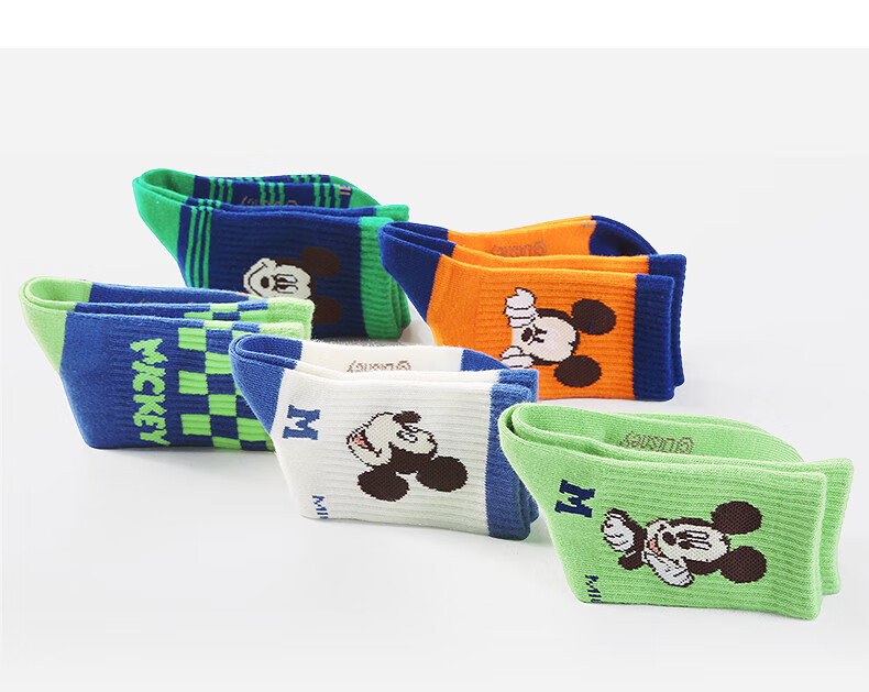 Disney Class A Children's Socks, Boys' Mid-Calf Socks, Spring And Summer Soft Cotton Cartoon Baby Socks, Student Socks SM33096 20-22 9