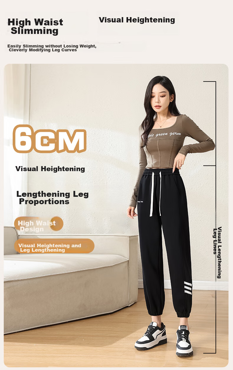 FitonTon Women's Sweatpants, Autumn And Winter Style, Loose-Fitting Joggers, Casual Pants, Versatile Trendy Korean-Style Sweatpants, Slimming Wide-Leg Pants, Size S 9