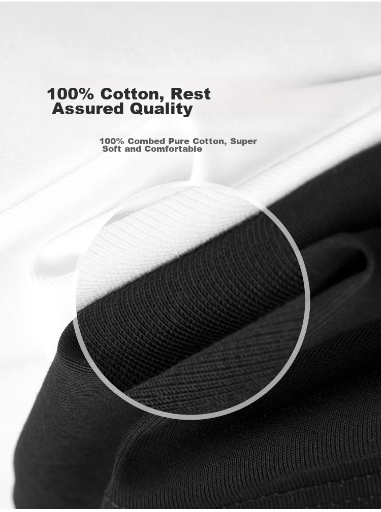 Nanjiren Men's Summer Heavyweight Pure Cotton Short Sleeve T-Shirt Basic Casual Solid Color Half Sleeve Top 5
