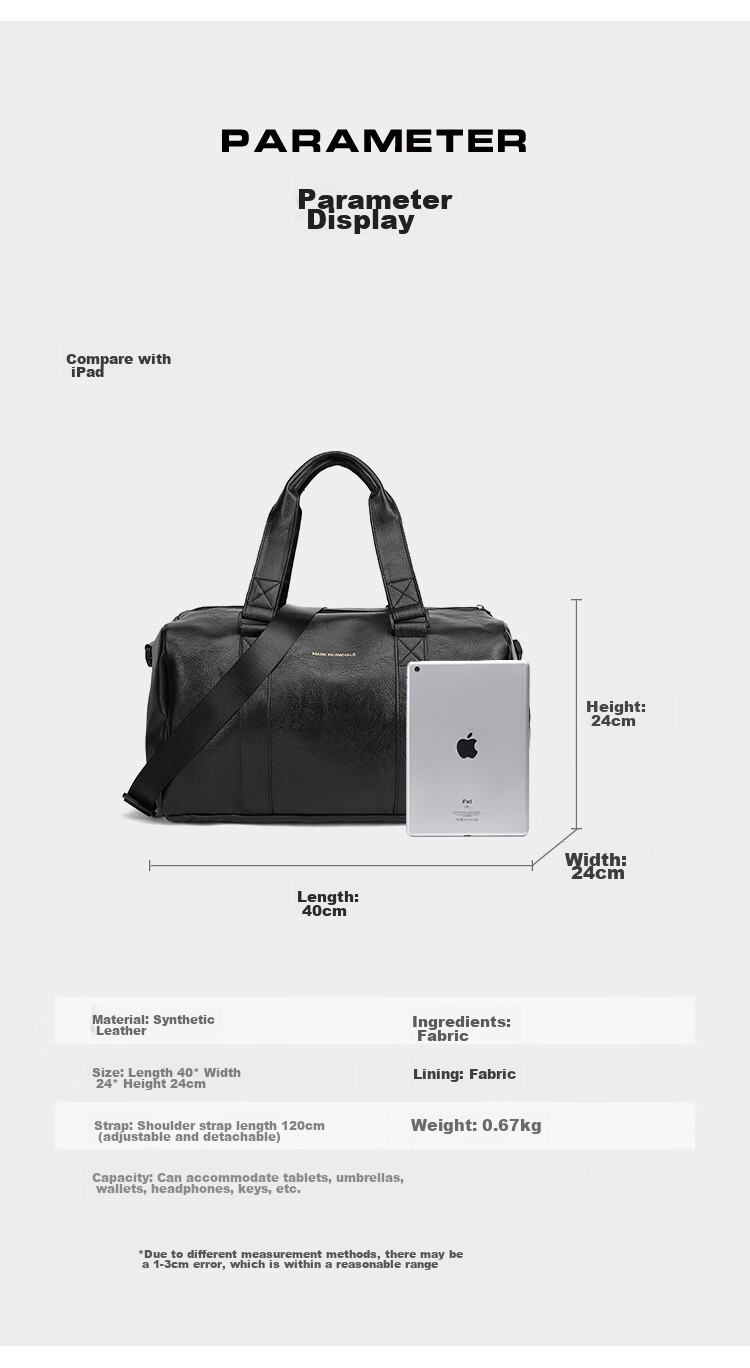 Mark Fairwhale Dry and Wet Separation Independent Shoe Compartment Casual Sports Swimming Fitness Bag Large Capacity Handheld Luggage Tote Travel Bag 14