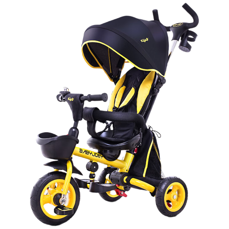BABYJOEY British Children's Tricycle, Push Bike, Pedal Bike for Ages 1-5, Sit And Lie Bicycle TT56S Lightning Yellow Baby Gift
