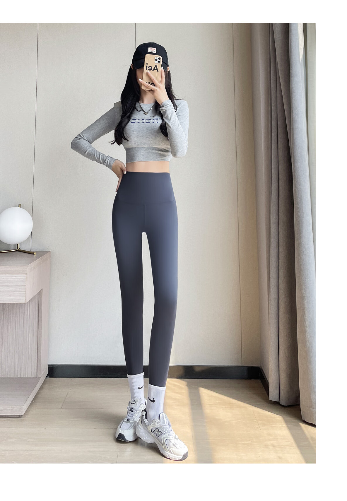 LangSha Women's Spring Thin Leggings Shark Pants Nine-Point Hip-Lifting Tummy Control Fitness Sports Yoga High Elastic Slim Barbie Pants 20