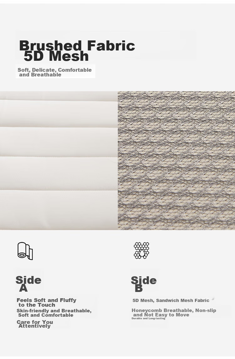 Dohia Mattress Pad, Brushed Fabric Surface, 5D Mesh, Foldable, Dormitory Single Pad, Quilt, Mattress Topper, 1.2x2 Meters 3
