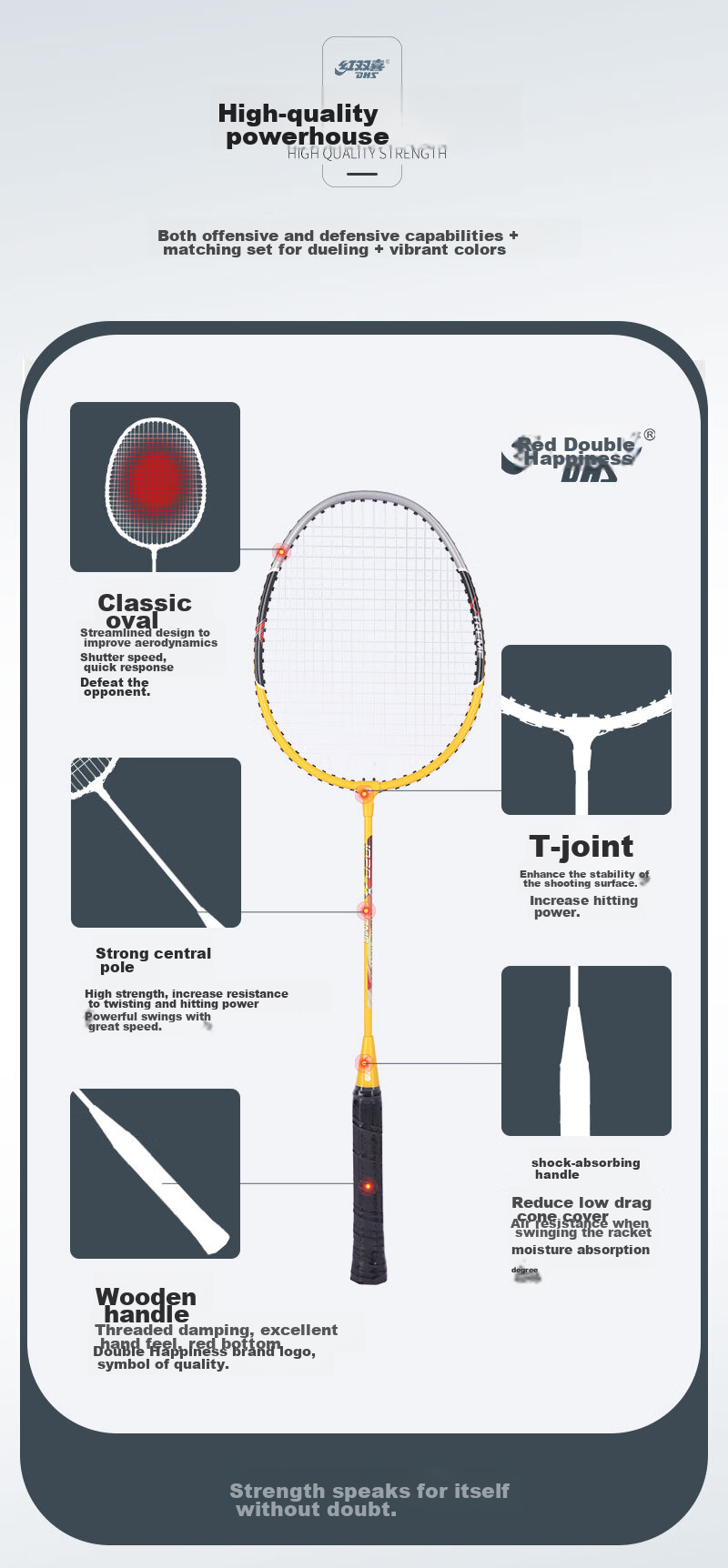 DHS Outdoor Badminton Feather Standard Grade 2