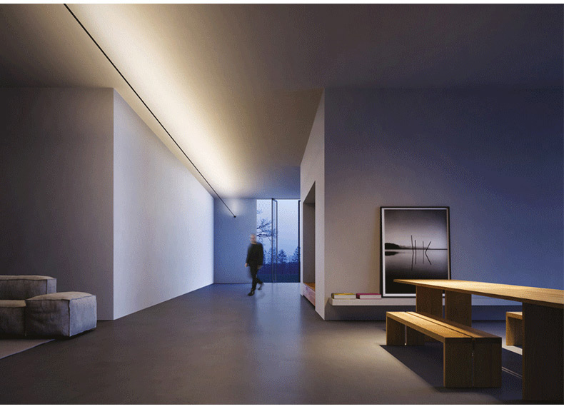 led灯带线性灯明装天际线钢带灯明装线型灯线形灯360度自由延伸洗墙灯