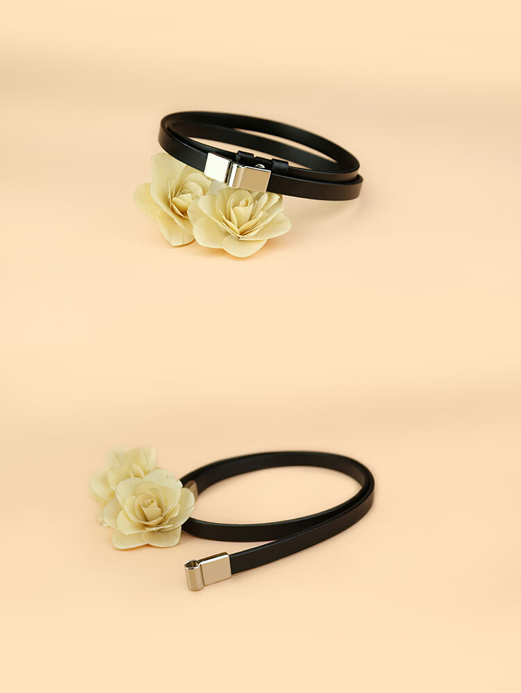 Viney Women's Genuine Leather Belt Simple Versatile Luxury Slim Fashion Decorative Waistband Skirt Belt Birthday Gift 8