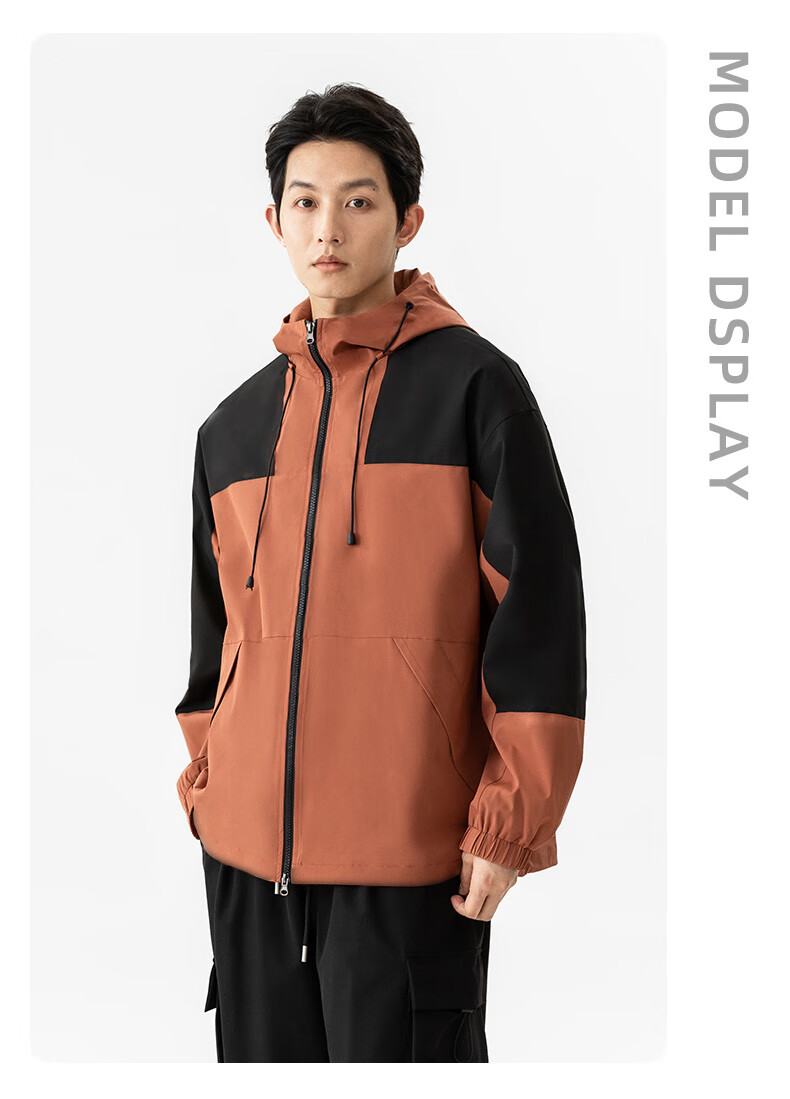 Baleno Men's Sports Woven Jacket, Spring And Autumn Outdoor Windproof Water-Resistant Casual Hooded Jacket, Simple Versatile Windbreaker 18