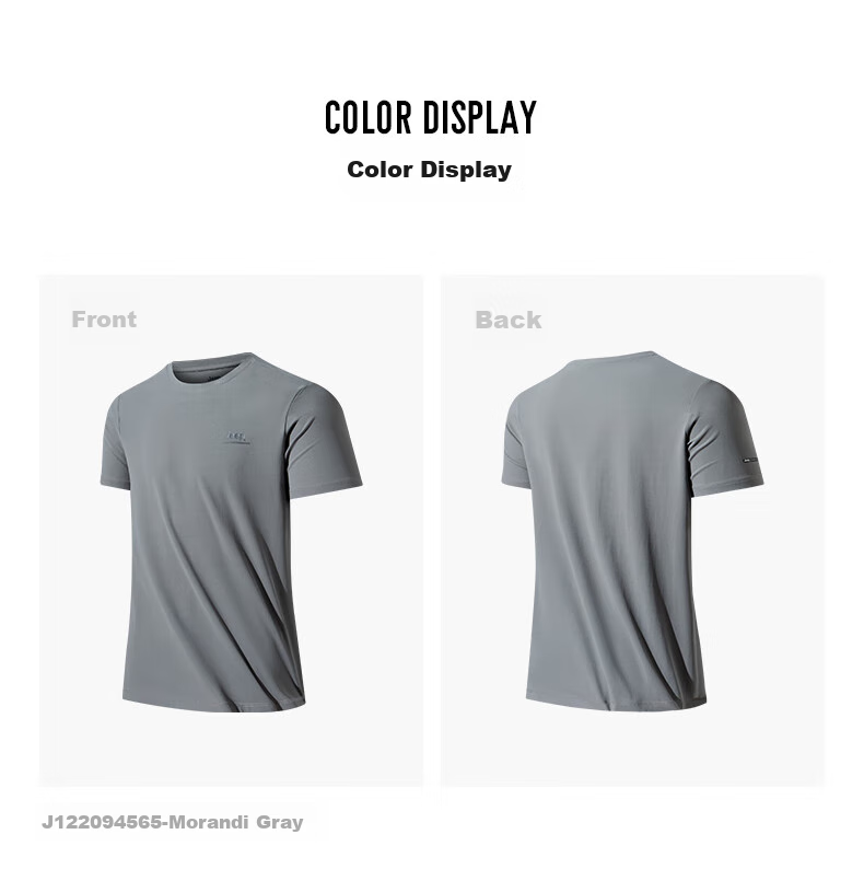 JEEP Men's Short-Sleeve T-Shirt, Outdoor Sports Breathable Quick-Dry Tee, Moisture-Wicking Short-Sleeve Top for Men, 565 Gray Blue L 37