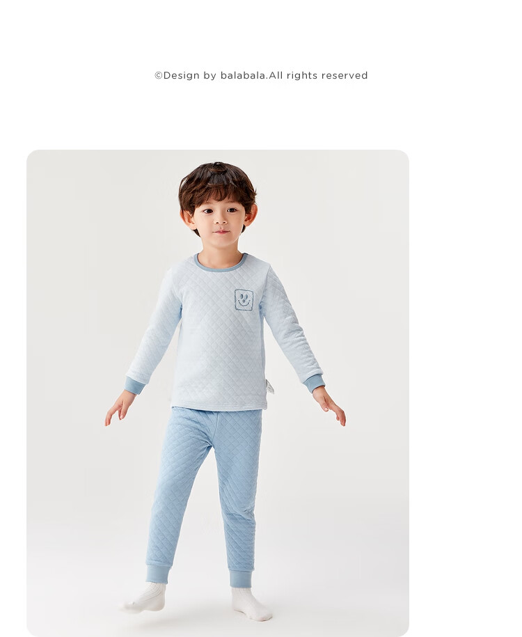 BALABALA Children's Thermal Underwear Set, Winter Thickened Padded Boys' Comfortable Autumn Clothes And Pants, Baby Base Layer Sleepwear 21