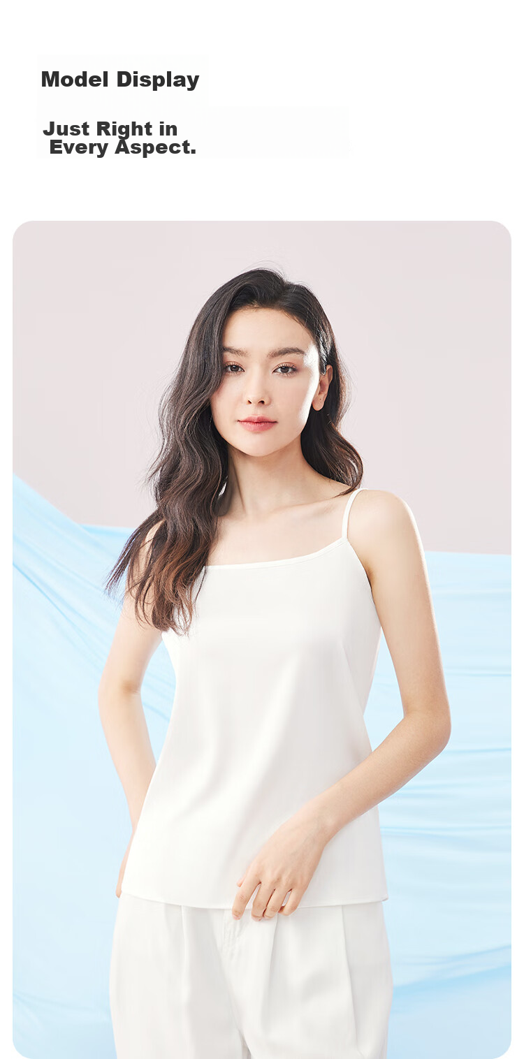 MiiOW Women's Camisole Tank Top for Spring And Autumn, Inner Wear Or Outer Wear, Beautiful Back Design, Faux Silk Thin Strap Basic Versatile Undershirt 18