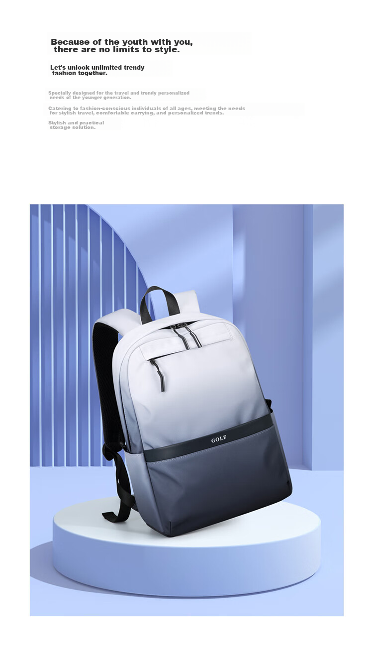 GOLF Backpack for Men And Women, Casual Laptop Backpack for Students, Gradient Commuter Outdoor Travel Backpack, Ink Wash Color 12