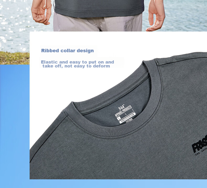 361° Men's Short Sleeve T-Shirt Spring Summer Sports Loose Casual Outdoor Crew Neck Top Unisex 632623106-2 12