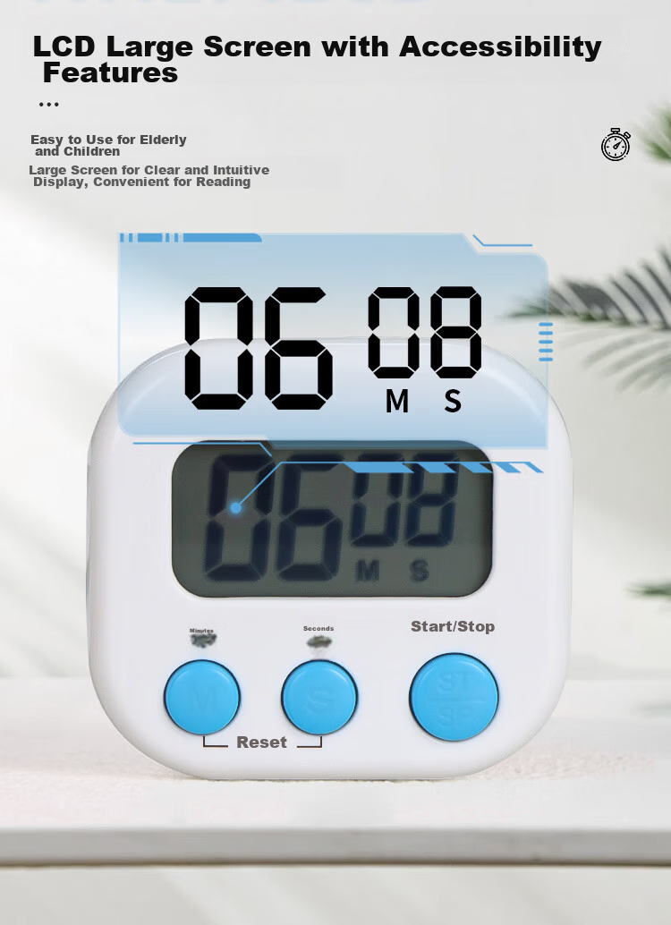 TaTanice Electronic Timer, Kitchen Timer Alarm, Student Study Countdown Reminder, Learning-Specific Time Management Exam Stopwatch Alarm Clock 4