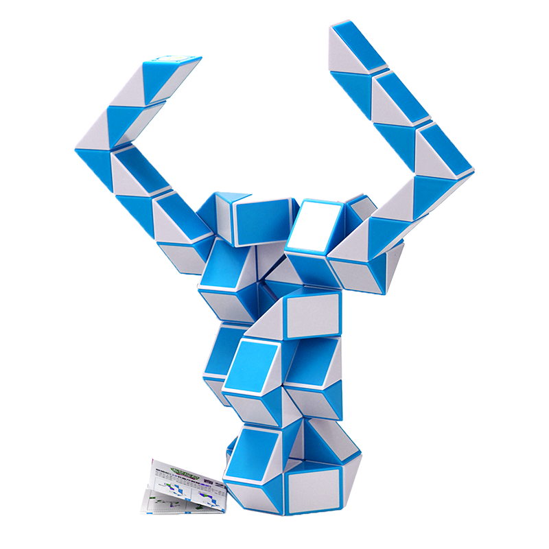 Qiyi Magic Cube 72-Segment Magic Ruler, Transformable Magic Ruler Snake Toy, Blue And White Children's Day And New Year Gift
