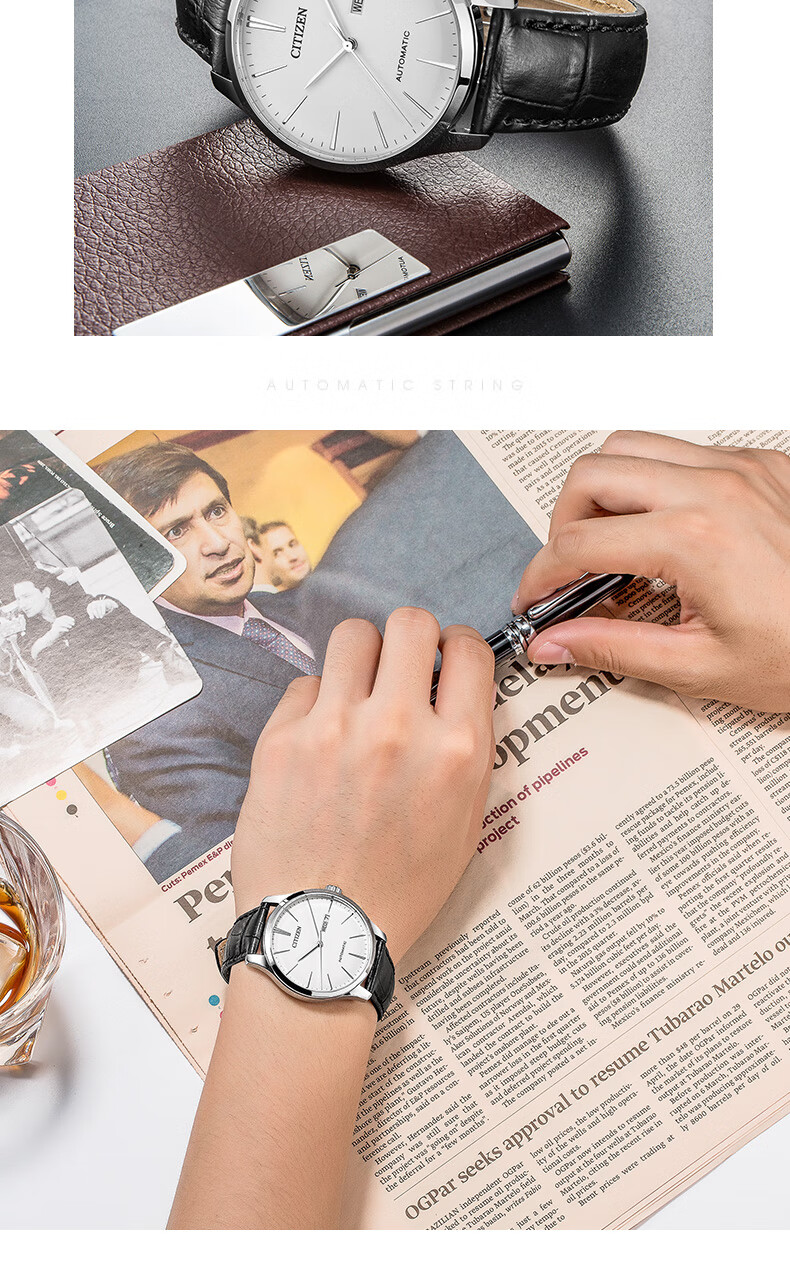 CITIZEN Watch for Men, Japanese And Korean Style, Automatic Mechanical Movement, Date Display Dial, Steel Strap, Business Style, Father's Day Gift, NH8354-58A 8