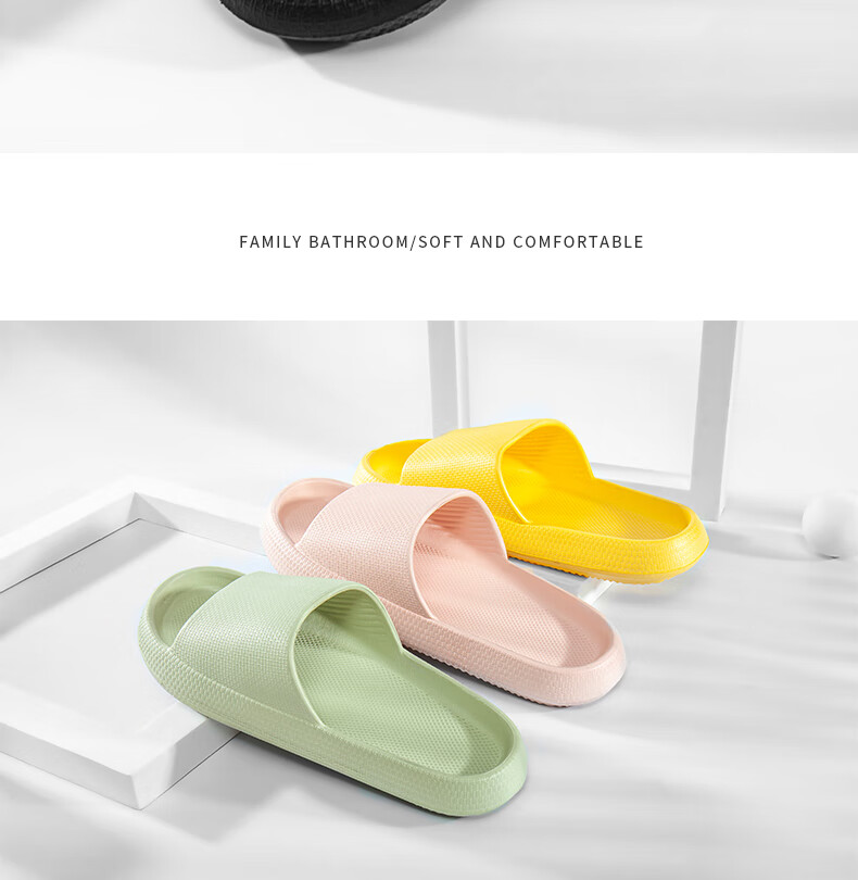 IQGD Slippers for Men And Women, Home Couple Style, Indoor And Outdoor Shower Sandals 002 Black Size 36-37 13