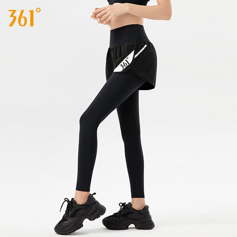 361° Women's Sports Pants, Fitness Leggings, Faux Two-Piece Yoga Pants, High-Waisted, Butt-Lifting, Slimming, Yoga Wear for Running