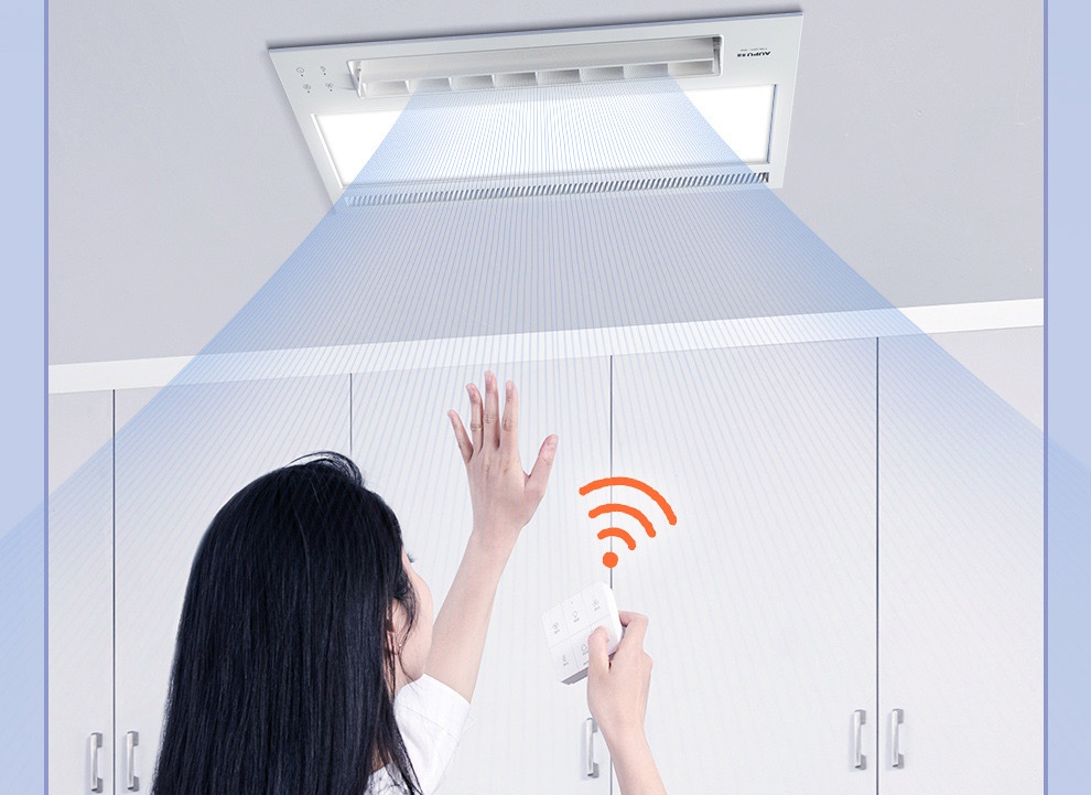 AUPU G Series Remote Control Cooling Fan for Kitchen, Integrated Lighting And Cooling, Plasma Purification F166 25