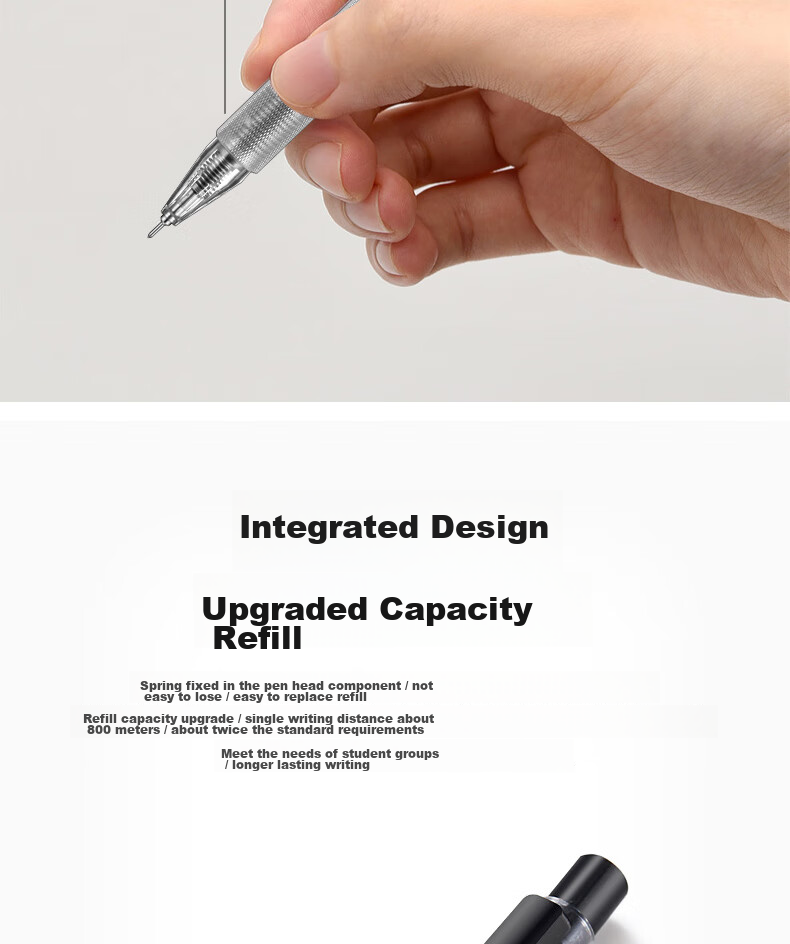 KACO Dabao Retractable Gel Pen, Black, 0.5mm, Quick-Drying, Exam Pen, Simple Meeting Pen, Signature Pen, Carbon Ink Pen, Water-Based Pen, Six Pens/box, K5 6