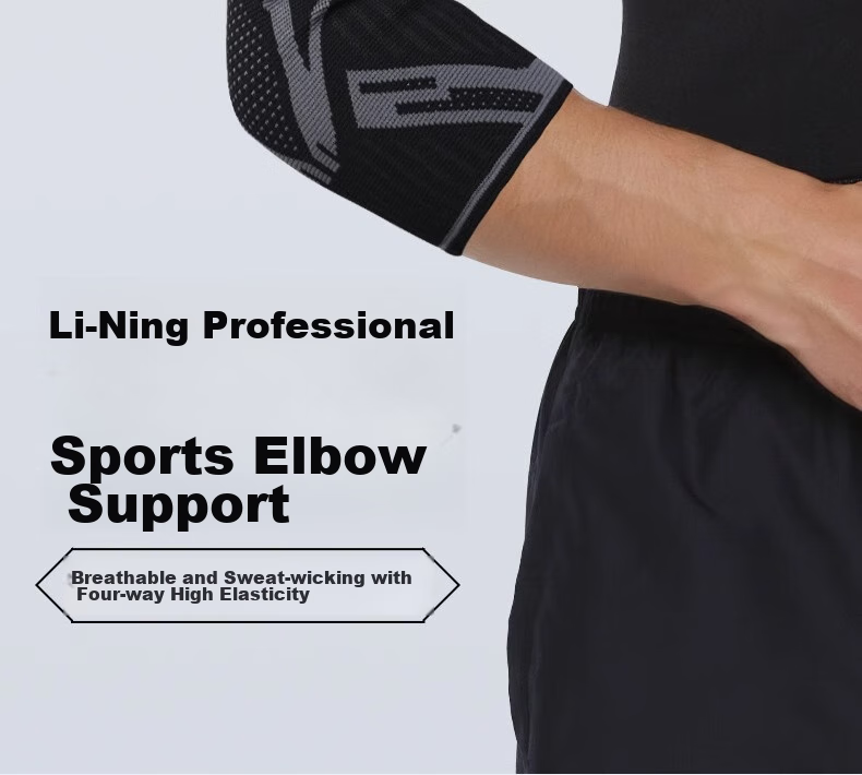 Li-Ning Elbow Guard Sleeve for Men And Women, Arm Support for Tennis Elbow, Sports Fitness LDET865-1 Black Gray XL 2