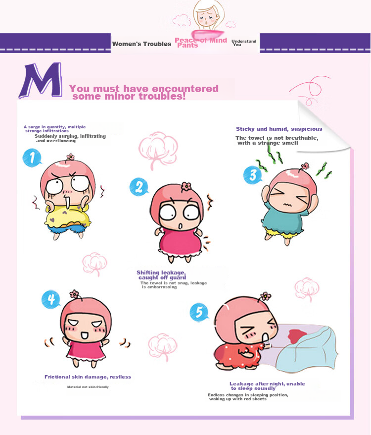 Laurier Kao Sleep Pants Sanitary Napkins, Night Use, 5 Pieces, Imported Comfort Panties, Menstrual Pads for Women, (M-L Size), Breathable 4