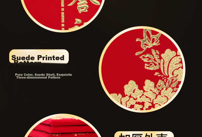 LISON Single Book 12K Velvet Gold-Stamped Honor Certificate, Award Certificate Cover, Commendation Certificate [With 2 Inner Pages] 5916 3