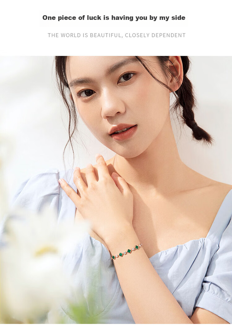 Grace Girl Four-Leaf Clover Bracelet for Women, Rose Gold Jewelry, Practical Anniversary Birthday Gift for Girlfriend 9