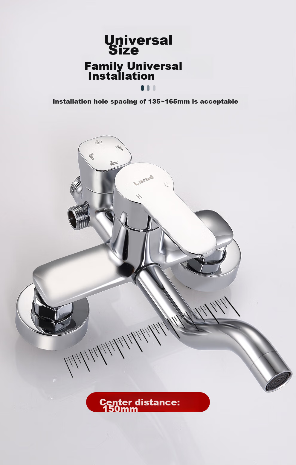 Larsd Shower Head Set, Square Spray Gun Shower Head, Silver Shower Faucet, High-Pressure Shower Head Complete Set F816 19