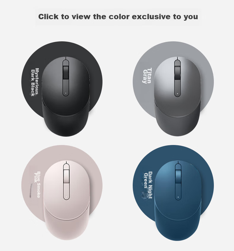 DELL MS3320W Wireless Mouse, Bluetooth Mouse, Office And Home Use Mouse, Symmetrical Wireless Mouse, Black 1