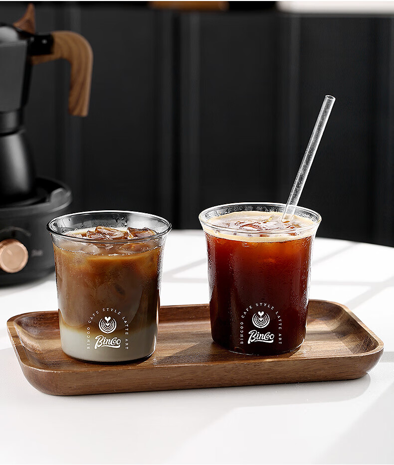 Bincoo Glass Cup Coffee Mug Simple Wide-Mouth Cold Brew Ice Americano Latte Cup Beer Mug Transparent Water Cup Tea Cup 3