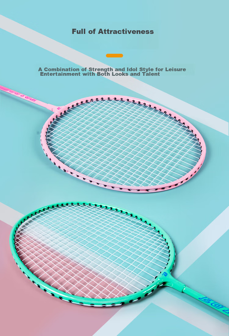 DHS Badminton Racket Set for Beginners, Double Rackets for Entry-Level Training, Alloy Model EG100 with Shuttlecock Included 2